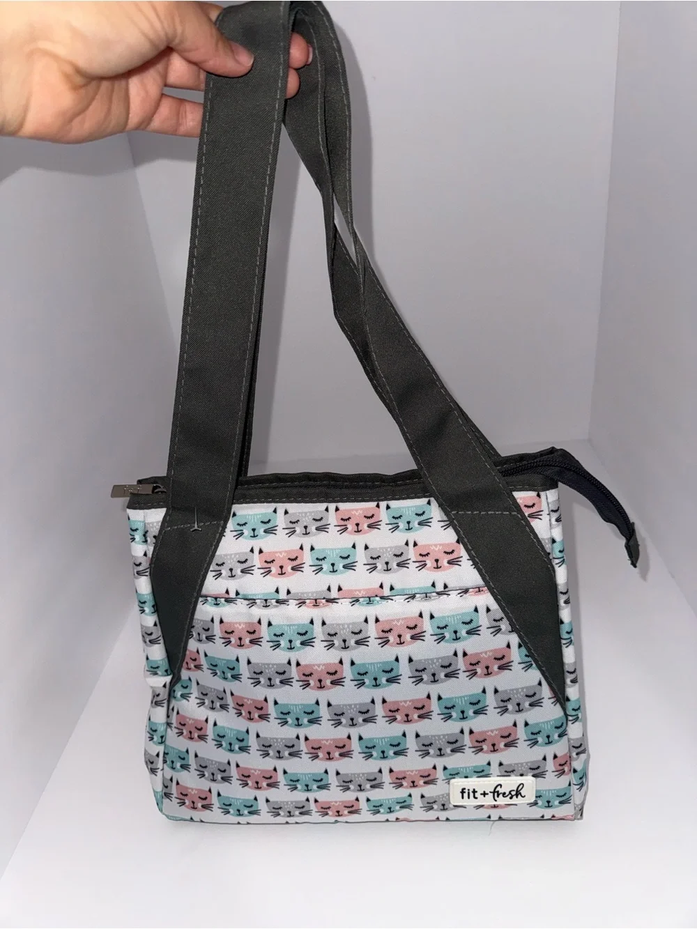Fit + Fresh Insulated Lunch Bag with 2 Food Storage Containers – Cat Print